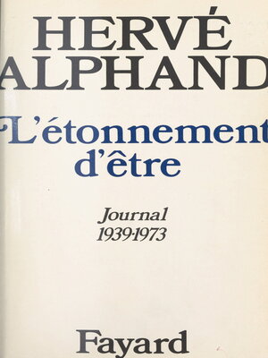 cover image of L'étonnement d'être